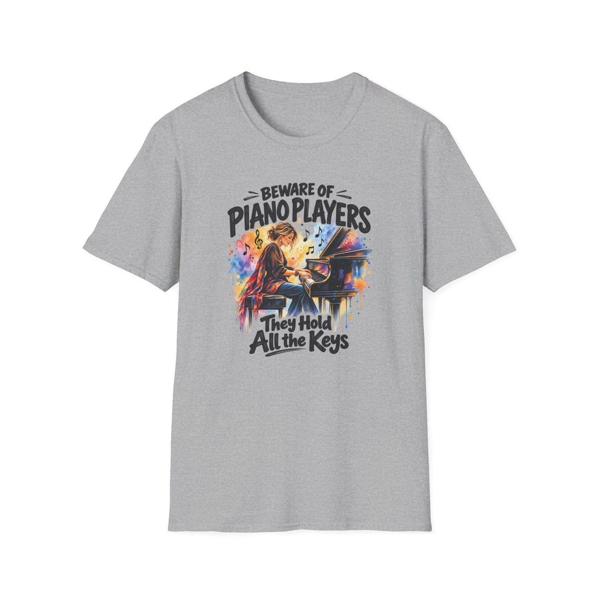 Beware of Piano Players – They Hold All the Keys | Funny Piano T-Shirt – Female